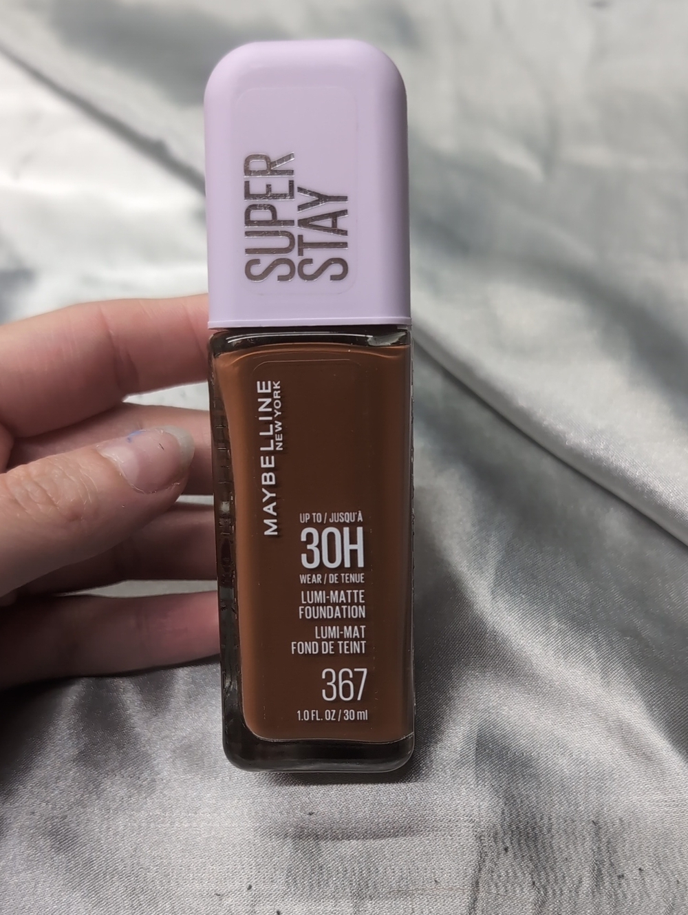 Maybelline Super Stay Lumi-Matte Foundation - Deep Brown with Lilac Cap